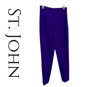St. John Collection By Marie Grey Knit Purple Pants, 4